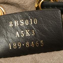 Pre Owned Fendi Green/Black Leather and Suede Mini Mon Tresor Drawstring Bucket Bag