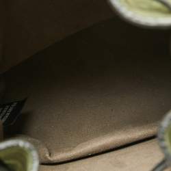 Pre Owned Fendi Green/Black Leather and Suede Mini Mon Tresor Drawstring Bucket Bag