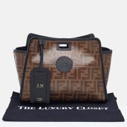 Pre Owned Fendi Brown/Black Zucca Coated Canvas Peekaboo Defender Cover