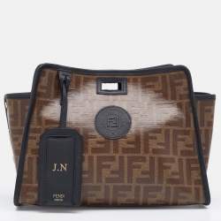 Fendi Brown/Black Zucca Coated Canvas Peekaboo Defender Cover