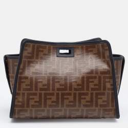 Pre Owned Fendi Brown/Black Zucca Coated Canvas Peekaboo Defender Cover