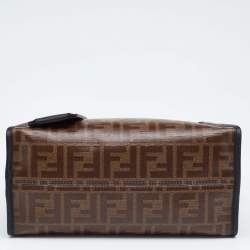 Pre Owned Fendi Brown/Black Zucca Coated Canvas Peekaboo Defender Cover