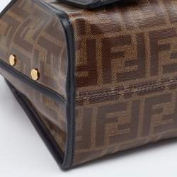 Pre Owned Fendi Brown/Black Zucca Coated Canvas Peekaboo Defender Cover