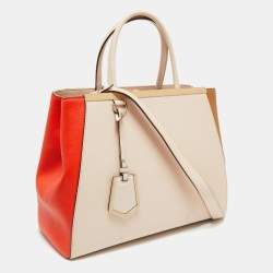 Pre Owned Fendi Tri Color Leather Medium 2Jours Tote