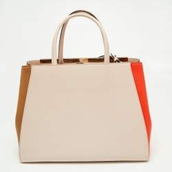 Pre Owned Fendi Tri Color Leather Medium 2Jours Tote