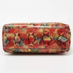 مملوكة مسبقًا Fendi Multicolor Python Large Peekaboo Top Handle Bag