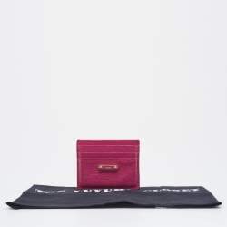 Pre Owned Fendi Pink Textured Leather Crayons Card Holder