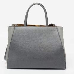 Pre Owned Fendi Grey Leather Medium 2jours Tote