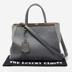 Pre Owned Fendi Grey Leather Medium 2jours Tote