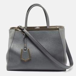 Pre Owned Fendi Grey Leather Medium 2jours Tote