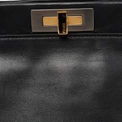 Pre Owned حقيبة فندي بيكابو جلد سوداء بيد علوية كبيرة