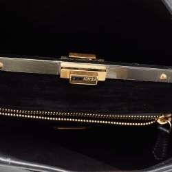 Pre Owned حقيبة فندي بيكابو جلد سوداء بيد علوية كبيرة