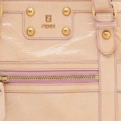 Pre Owned Fendi Beige Patent Leather De Jour Tote