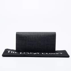 مملوكة مسبقًا Fendi Black Zucca Coated Canvas Bifold Continental Wallet