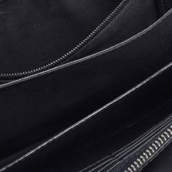 Pre Owned Fendi Black Zucca Embossed Leather Flat Pouch