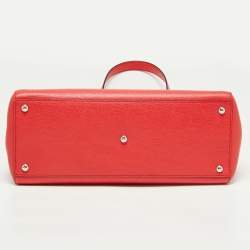 Pre Owned Fendi Coral Red Leather Medium 2Jours Tote