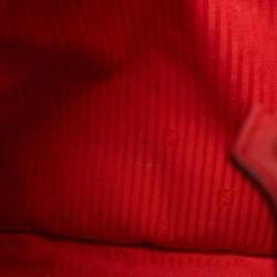 Pre Owned Fendi Coral Red Leather Medium 2Jours Tote