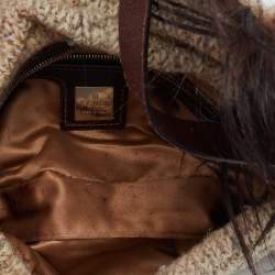 Fendi Beige/Brown Wool And Feather Mama Baguette 