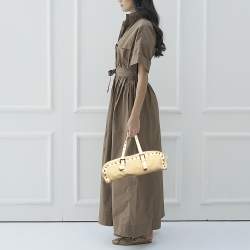 Fendi Beige/White Canvas And Leather Duffel Bag