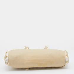 Fendi Beige/White Canvas And Leather Duffel Bag