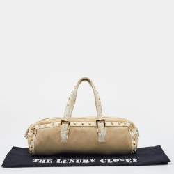 Fendi Beige/White Canvas And Leather Duffel Bag