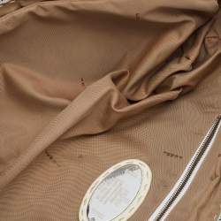 Fendi Beige/White Canvas And Leather Duffel Bag
