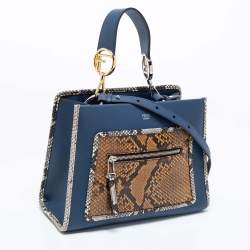Pre Owned Fendi Multicolor Leather And Python Small Runaway Shoulder Bag