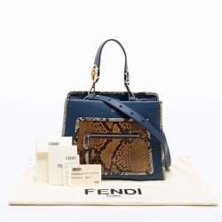 Pre Owned Fendi Multicolor Leather And Python Small Runaway Shoulder Bag