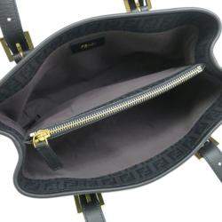 Pre Owned Fendi Black Zucchino Coated Canvas and Leather Tote