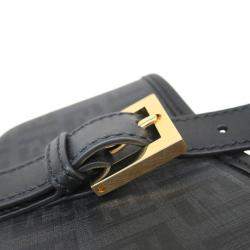 Pre Owned Fendi Black Zucchino Coated Canvas and Leather Tote
