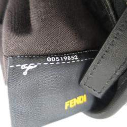 Pre Owned Fendi Black Zucchino Coated Canvas and Leather Tote