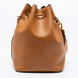 Pre Owned Fendi Brown Leather Grande Mon Tresor Bucket Bag