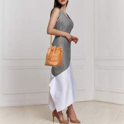 Pre Owned Fendi Brown Leather Grande Mon Tresor Bucket Bag