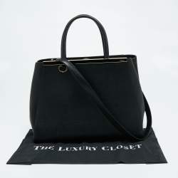 Pre Owned Fendi Black Leather Medium 2jours Tote