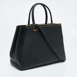 Pre Owned Fendi Black Leather Medium 2jours Tote