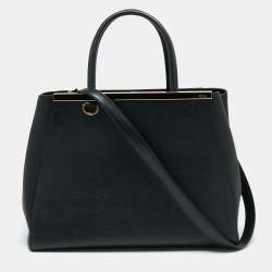 Pre Owned Fendi Black Leather Medium 2jours Tote