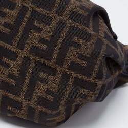 Pre Owned Fendi Tobacco Zucca Canvas Mini Chef Hobo