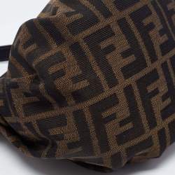 Pre Owned Fendi Tobacco Zucca Canvas Mini Chef Hobo