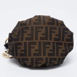 Pre Owned Fendi Tobacco Zucca Canvas Mini Chef Hobo