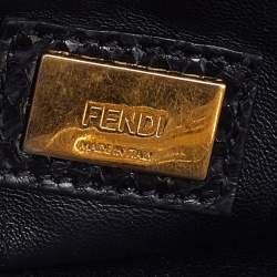 Pre Owned Fendi Black Python Mini Peekaboo Top Handle Bag