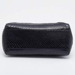 Pre Owned Fendi Black Python Mini Peekaboo Top Handle Bag