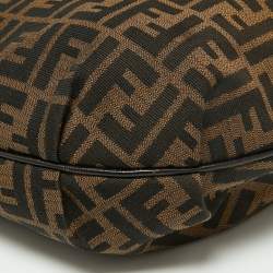 Pre Owned Fendi Tobacco Zucca Canvas and Leather Large Chef Chain Hobo