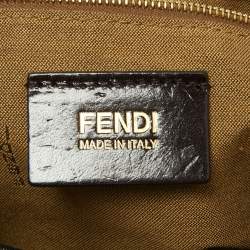 Pre Owned Fendi Tobacco Zucca Canvas and Leather Large Chef Chain Hobo