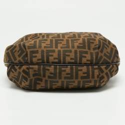 Pre Owned Fendi Tobacco Zucca Canvas and Leather Large Chef Chain Hobo