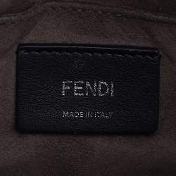 Pre Owned Fendi Metallic Green Leather Small Scalloped Kan I Shoulder Bag