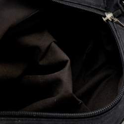 Pre Owned Fendi Black Zucca Fabric And Leather Zip Code Shoulder Bag