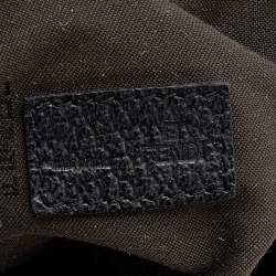 Pre Owned Fendi Black Zucca Fabric And Leather Zip Code Shoulder Bag