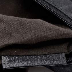 Pre Owned Fendi Black Zucca Fabric And Leather Zip Code Shoulder Bag