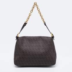 Pre Owned Fendi Tobacco Zuchinno Coated Canvas Big Mama Forever Shoulder Bag