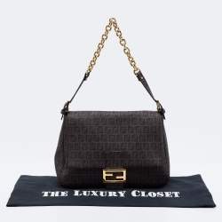 Pre Owned Fendi Tobacco Zuchinno Coated Canvas Big Mama Forever Shoulder Bag